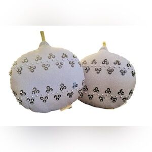 2 New Pottery Barn Christmas Ornament Accent Pillows